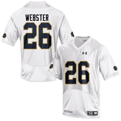 Notre Dame Fighting Irish Men's Austin Webster #26 White Under Armour Authentic Stitched College NCAA Football Jersey ZAR6799YM